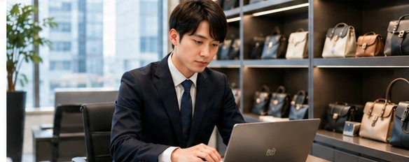 タブレットで入力する接客スタッフ